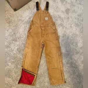 Carhartt Duck Bib Overalls / Quilt Lined